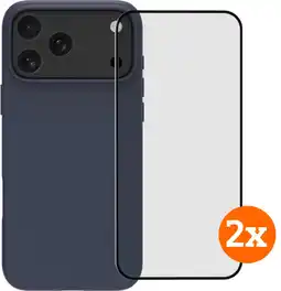 Coolblue BlueBuilt Protective Back Cover MagSafe iPhone 17 Pro Max Blue + Screenprotector Duo Pack aanbieding