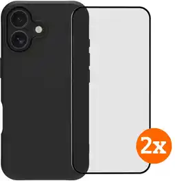 Coolblue BlueBuilt Protective Back Cover iPhone 17 Zwart + Screenprotector Glas Duo Pack aanbieding