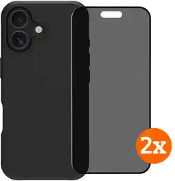 Coolblue BlueBuilt Protective Back Cover iPhone 17 Zwart + Privacy Filter Screenprotector Duo Pack aanbieding