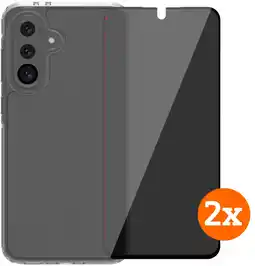Coolblue BlueBuilt Protective Cover Samsung Galaxy A36 Transparant + Privacy Protector Duo Pack aanbieding