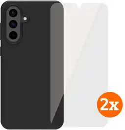 Coolblue BlueBuilt Samsung Galaxy A56 Back Cover Zwart + Screenprotector Glas Duo Pack aanbieding