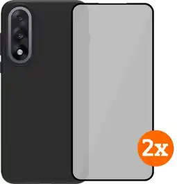 Coolblue BlueBuilt OnePlus Nord 5 Back Cover Zwart + Screenprotector Glas Duo Pack aanbieding