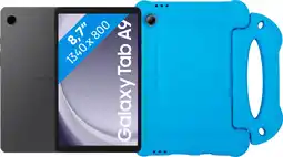 Coolblue Samsung Galaxy Tab A9 8,7 Pouces 64 Go Wifi et 4G Gris + BlueBuilt Kids Cover Bleu aanbieding