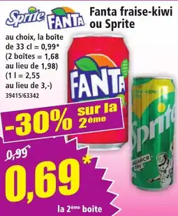 Norma Fanta Fraise Kiwi ou Sprite aanbieding