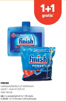 Spar FINISH powerball all in 1 45 stuks aanbieding