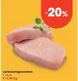 Spar varkensmignonettes aanbieding