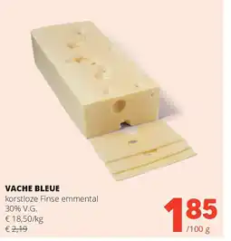 Spar VACHE BLEUE korstloze Finse emmental 30% V.G aanbieding