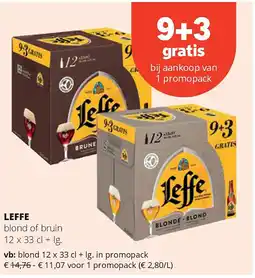 Spar LEFFE blond 12 x 33 cl + lg. in promopack aanbieding