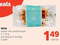 Spar BONI wafels met vanillesmaak 5 x 70 g aanbieding