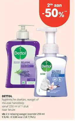 Spar DETTOL relaxing wasgel lavendel 250 ml aanbieding