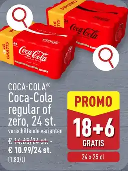 ALDI Coca-Cola regular of zero aanbieding