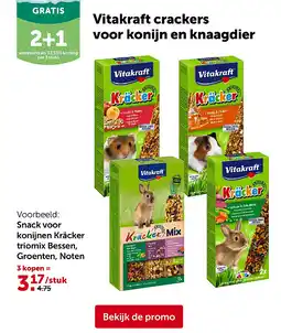 AVEVE Snack voor konijnen Kräcker triomix Bessen, Groenten, Noten aanbieding