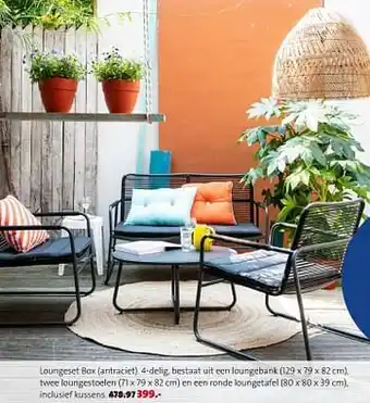 Intratuin Loungeset box antraciet aanbieding