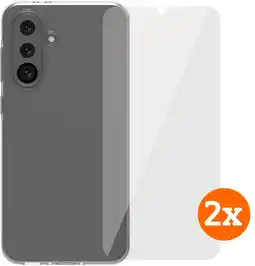 Coolblue BlueBuilt Samsung Galaxy A36 Back Cover Transparant + Screenprotector Glas Duo Pack aanbieding