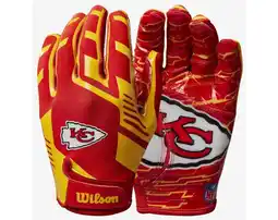 Decathlon Wilson Youth NFL Stretch Fit Gloves Team Kansas City Chiefs aanbieding