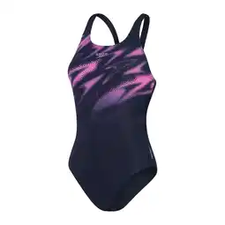Decathlon Speedo Dames Badpak HyperBoom Placement Muscleback True Navy/Orchid Shine aanbieding