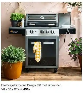 Fervor gasbarbecue ranger 310 met zijbrander