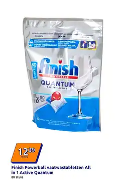 Action Finish Powerball vaatwastabletten All in 1 Active Quantum aanbieding
