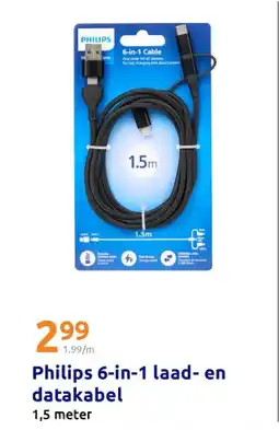 Action Philips 6-in-1 laad- en datakabel aanbieding