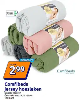 Action Comfibeds jersey hoeslaken 90X200 CM aanbieding