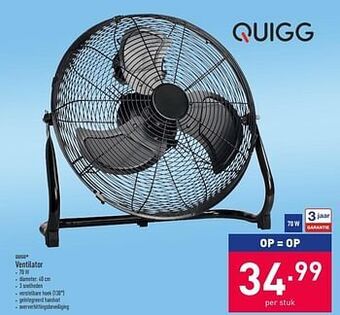 ALDI Quigg ventilator aanbieding