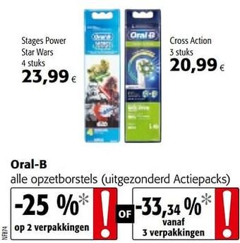 Colruyt Oral-b alle opzetborstels aanbieding