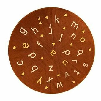 Leen Bakker Art For Kids tapijt Alfabet - terracottakleur - Ø135 cm - Leen Bakker aanbieding