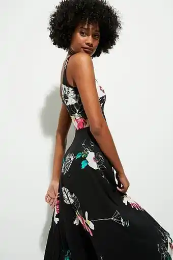 Desigual Jurk met schouderbandjes en bloemen - BLACK - XL aanbieding
