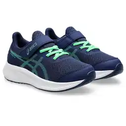 Decathlon Hardloopschoenen Kinderen, Unisex - ASICS Patriot 13 PS - Blue Expanse/New Leaf aanbieding