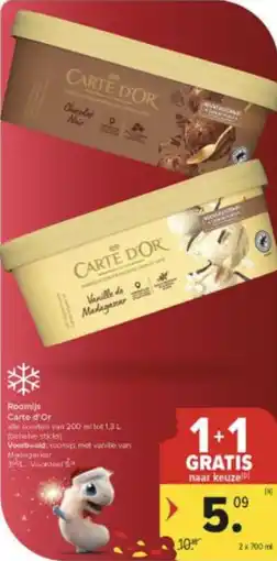 Carrefour Market Roomijs Carte d'Or aanbieding