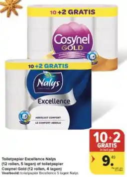 Carrefour Market Toiletpapier Excellence Nalys of Toiletpapier Cosynel Gold aanbieding