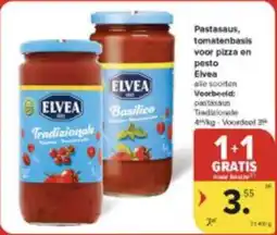 Carrefour Market Pastasaus, tomatenbasis voor pizza en pesto Elvea aanbieding