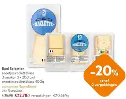 OKay Boni Selection Sneetjes Raclettekaas 3 smaken of Sneetjes Raclettekaas aanbieding