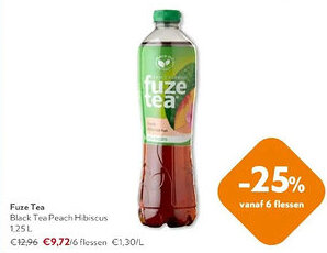 OKay Fuze Tea Black Tea Peach Hibiscus aanbieding