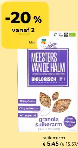 Bio Planet Meesters van de Halm Granola Suikearm aanbieding