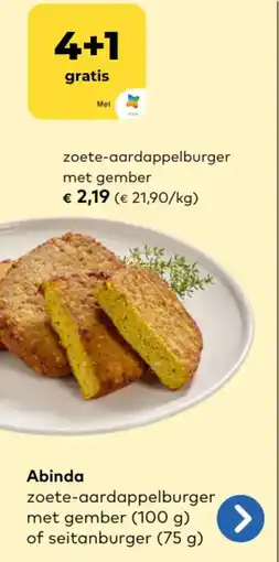 Bio Planet Abinda zoete aardappelburger met gember aanbieding