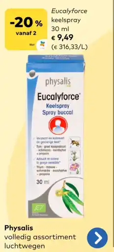 Bio Planet Physalis Eucalyforce Keelspray aanbieding