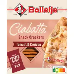 Albert Heijn Bolletje Ciabatta crackers tomaat & kruiden aanbieding