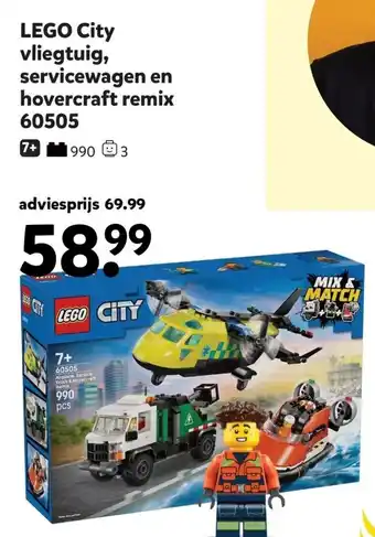 LEGO City vliegtuig, servicewagen en hovercraft remix 60505