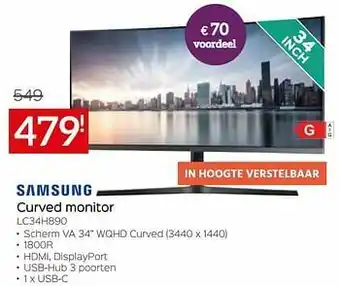 Selexion Samsung curved monitor lc34h890 aanbieding