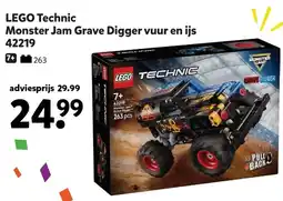 Intertoys LEGO Technic Monster Jam Grave Digger vuur en ijs 42219 aanbieding