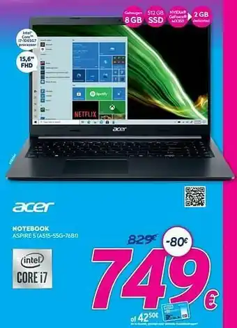 Acer notebook aspire 5 a515-55g-76b1