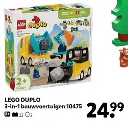 Intertoys LEGO DUPLO 3-in-1 bouwvoertuigen 10475 aanbieding