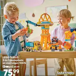 Intertoys LEGO DUPLO 3-in-1 bouwplaats en voertuigen 10476 aanbieding