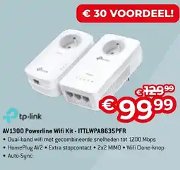 AUVA tp-link AV1300 Powerline Wifi Kit -ITTLWPA8635PFR aanbieding