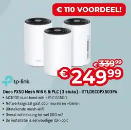 AUVA tp-link Deco PX50 Mesh Wifi 6 & PLC (3 stuks) -ITTLDECOPX503PA aanbieding