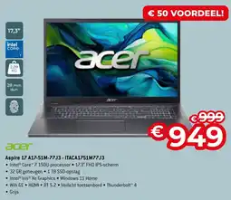 AUVA Acer Aspire 17 A17-51M-77J3 - ITACA1751M77J3 aanbieding