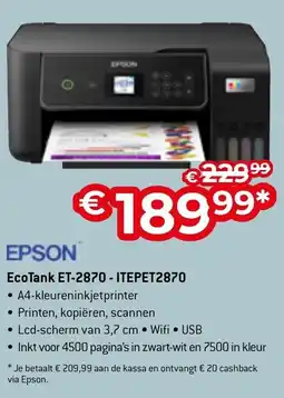 AUVA Epson EcoTank ET-2870 - ITEPET2870 aanbieding