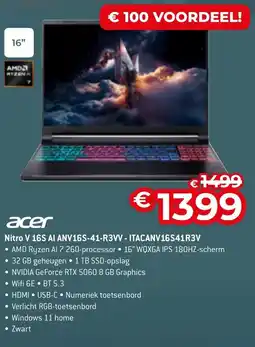 AUVA Acer Nitro V 16S AI ANV16S-41-R3VV - ITACANV16S41R3V aanbieding