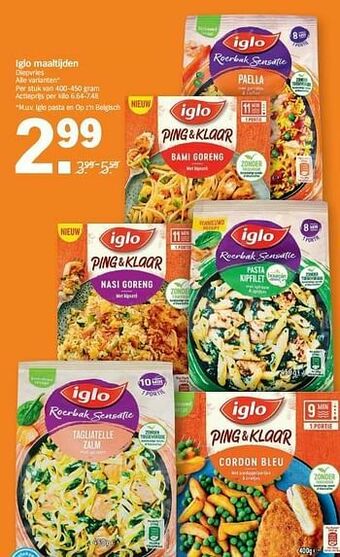 Albert Heijn Iglo maaltijden aanbieding